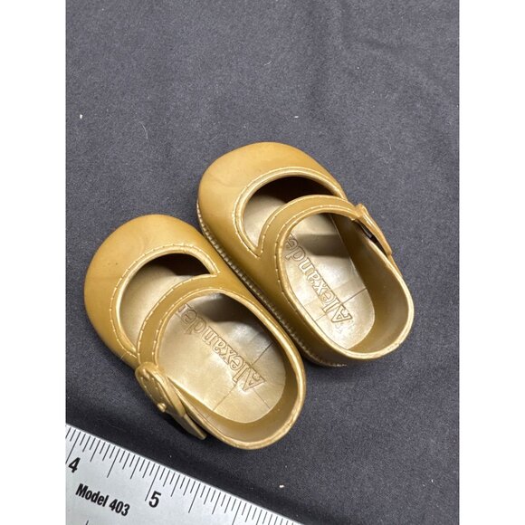 Vintage Madame Alexander Doll Shoes Brown Mary Jane Style - Picture 6 of 8